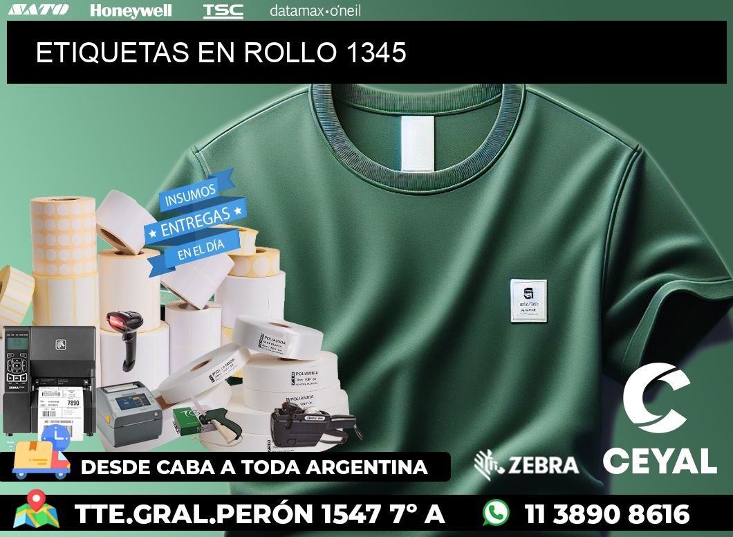 ETIQUETAS EN ROLLO 1345