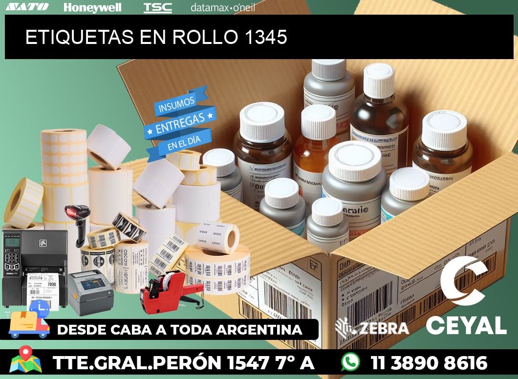 ETIQUETAS EN ROLLO 1345