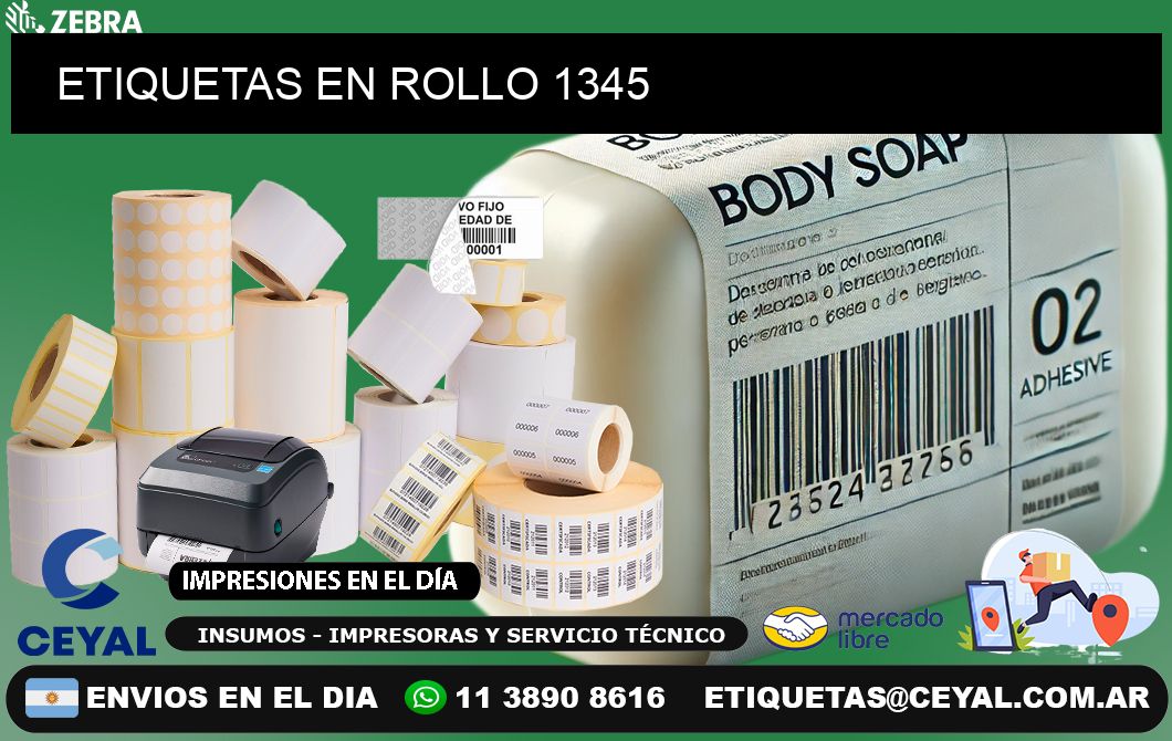 ETIQUETAS EN ROLLO 1345