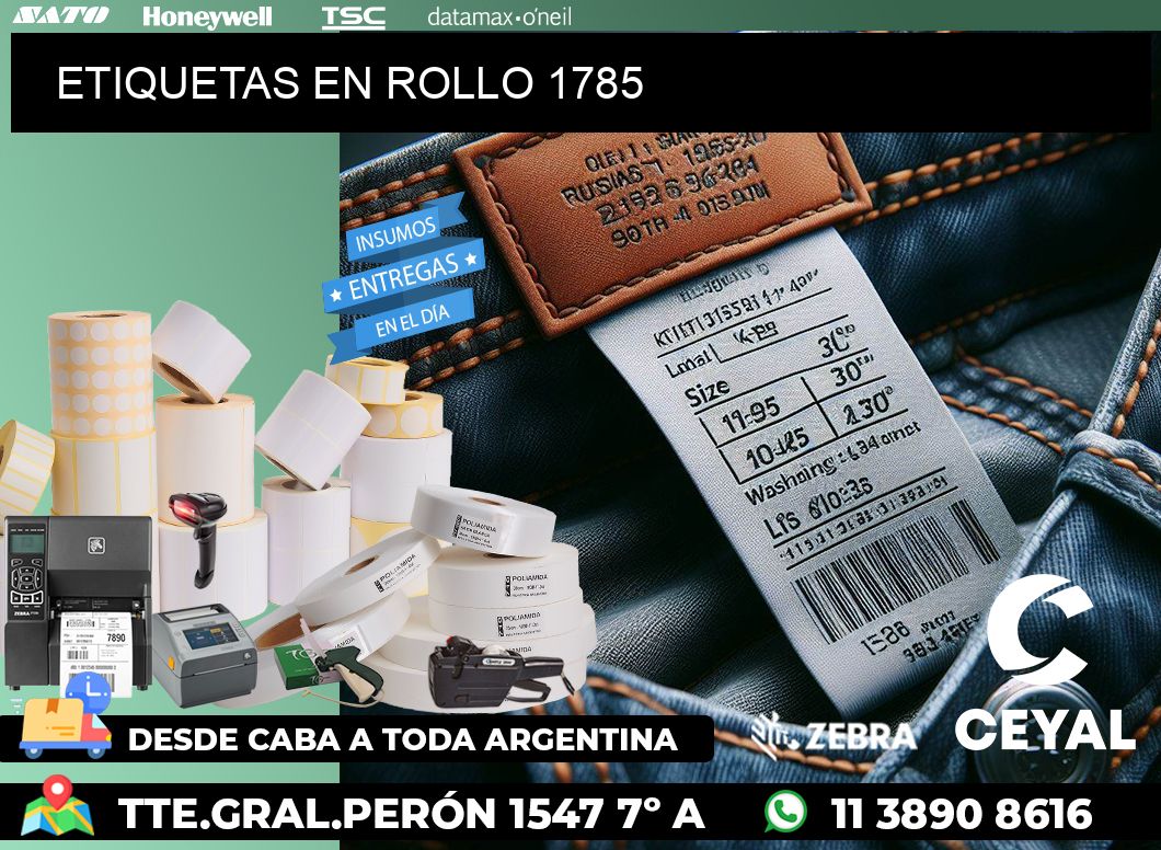 ETIQUETAS EN ROLLO 1785