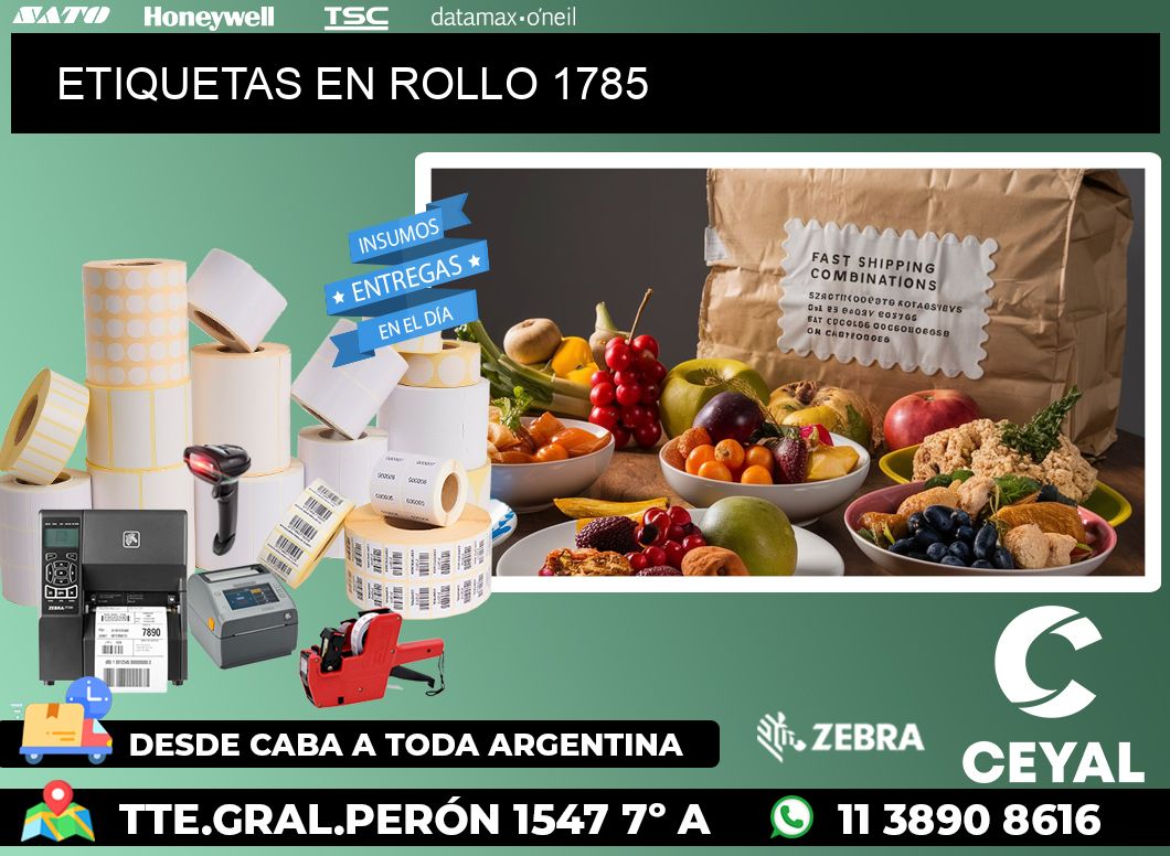 ETIQUETAS EN ROLLO 1785