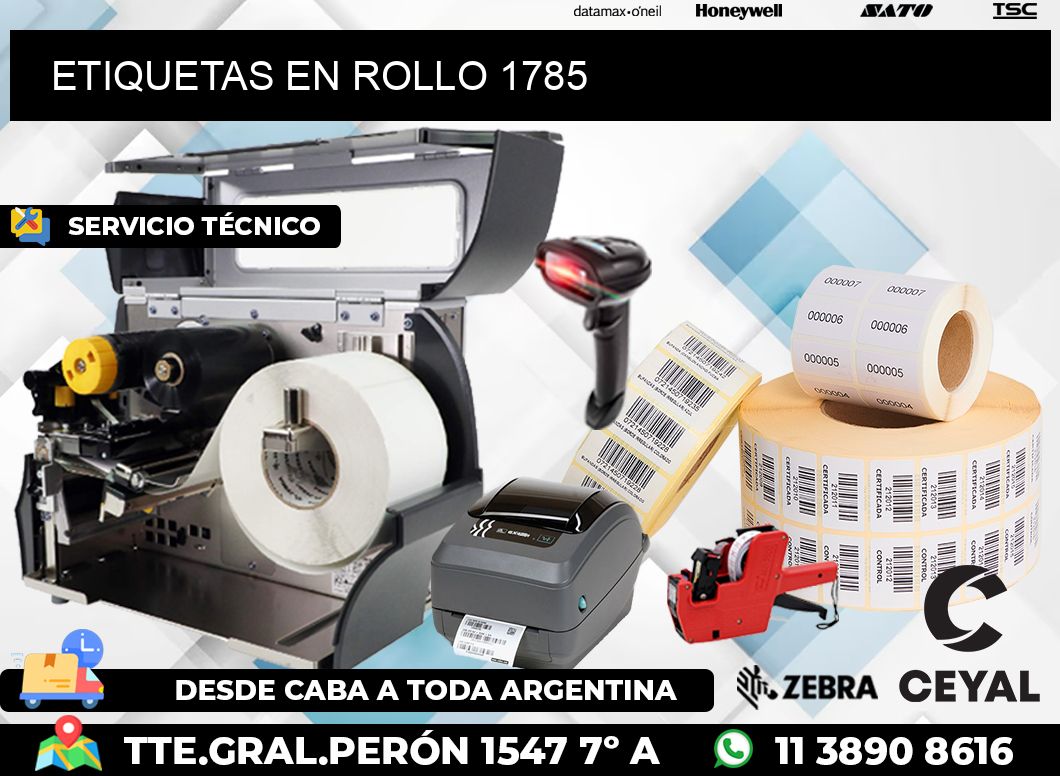 ETIQUETAS EN ROLLO 1785