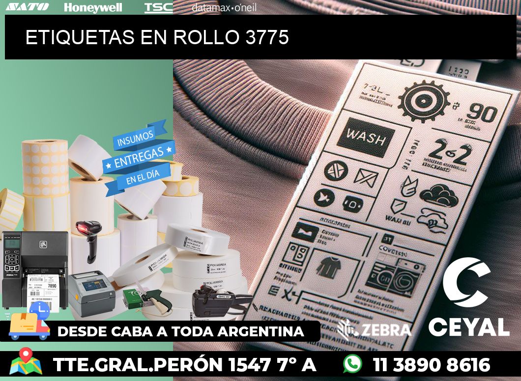 ETIQUETAS EN ROLLO 3775