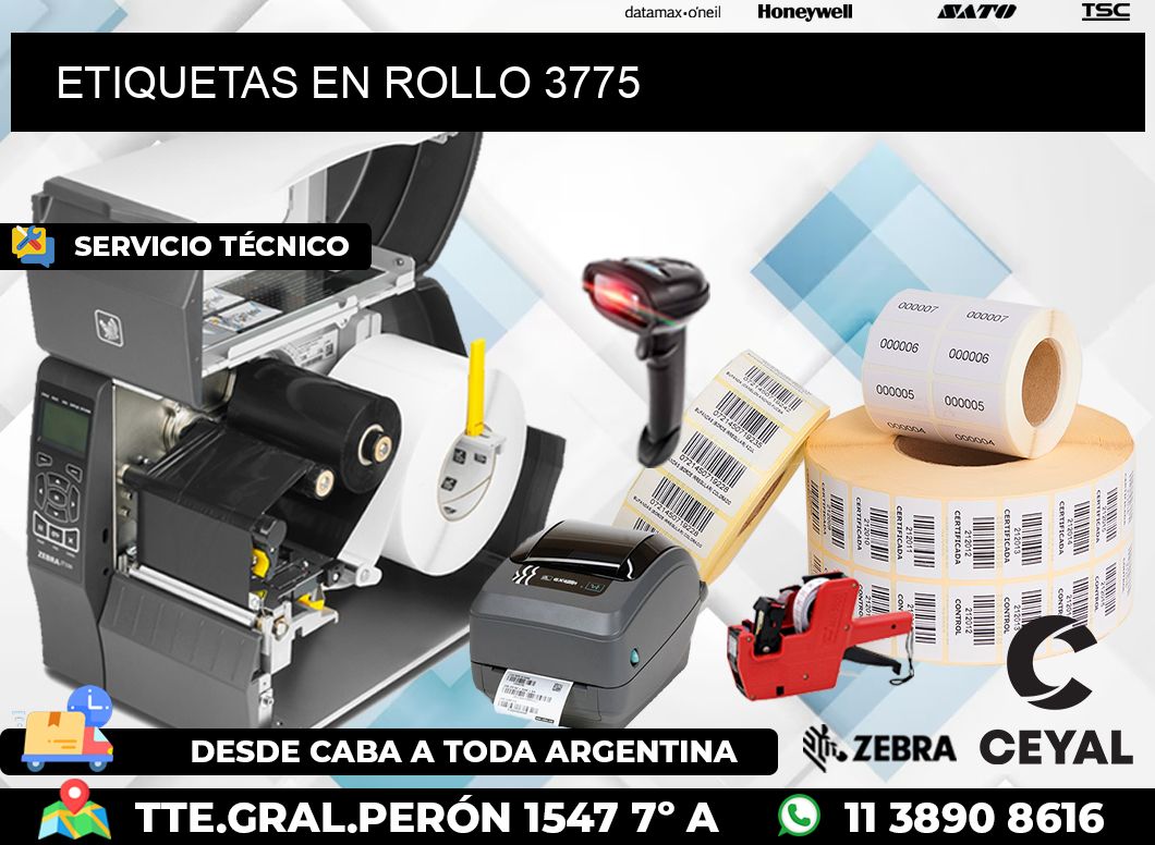 ETIQUETAS EN ROLLO 3775