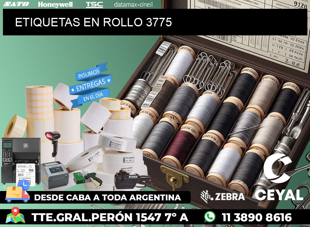 ETIQUETAS EN ROLLO 3775