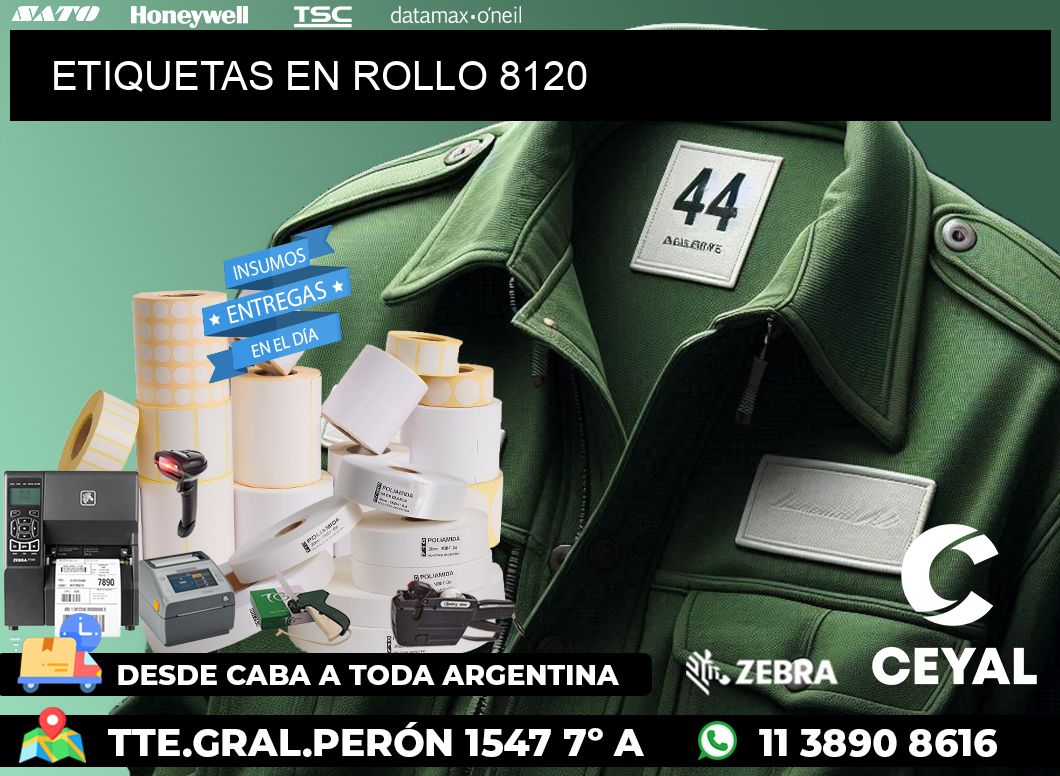 ETIQUETAS EN ROLLO 8120