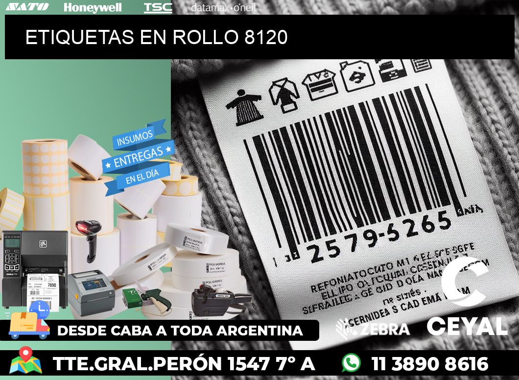 ETIQUETAS EN ROLLO 8120