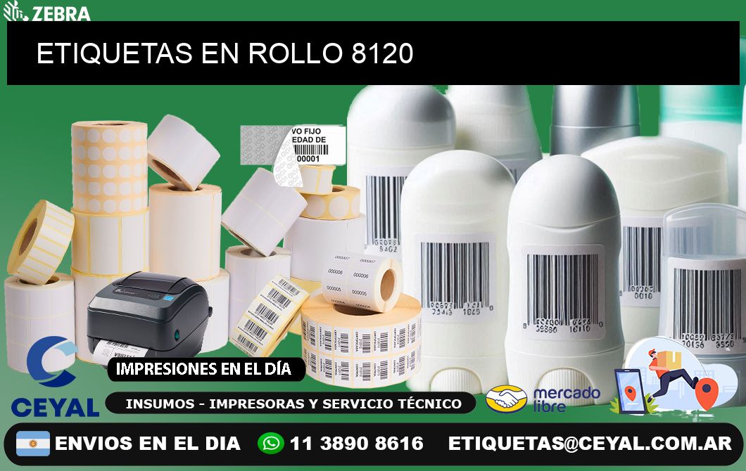 ETIQUETAS EN ROLLO 8120