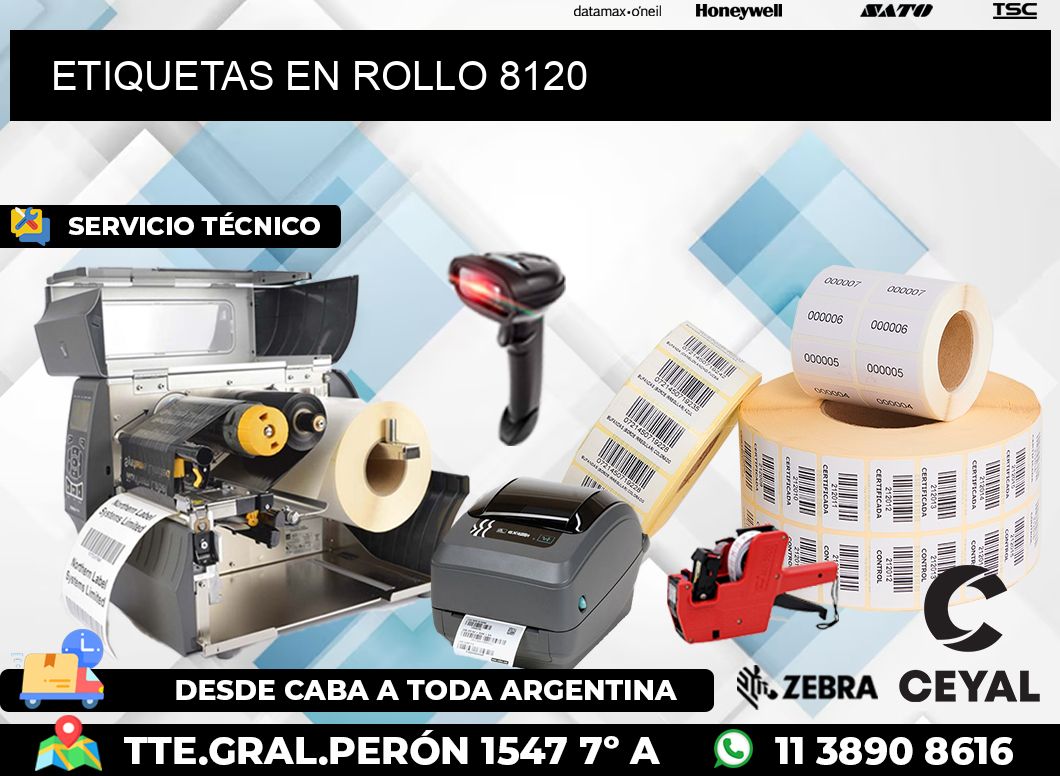 ETIQUETAS EN ROLLO 8120