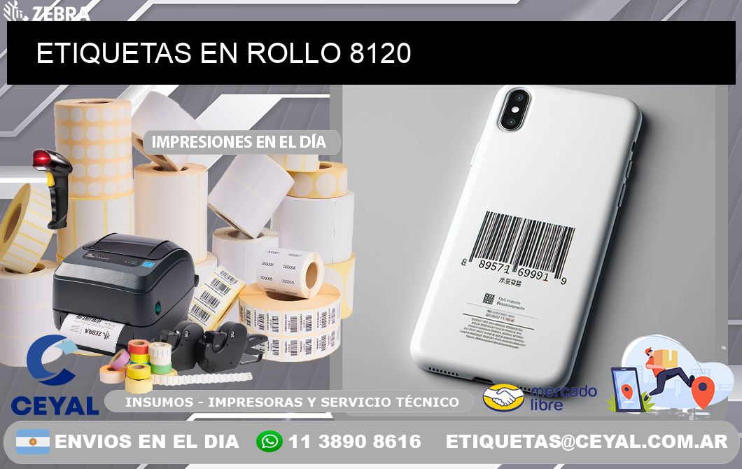 ETIQUETAS EN ROLLO 8120