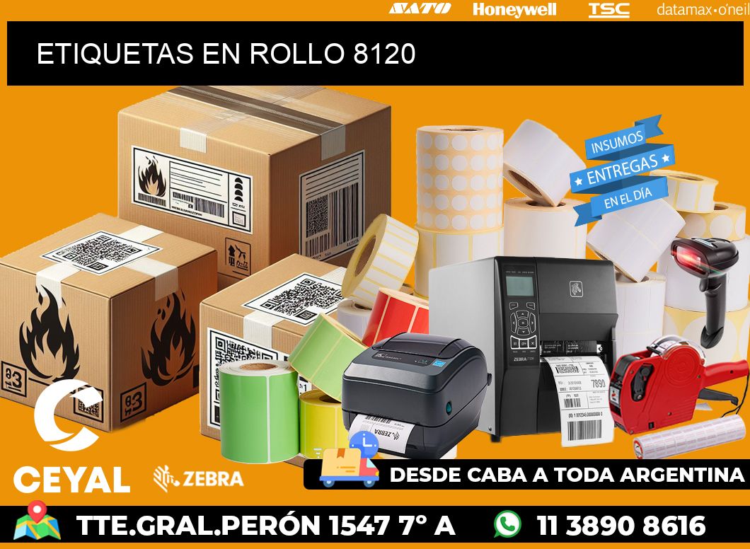 ETIQUETAS EN ROLLO 8120