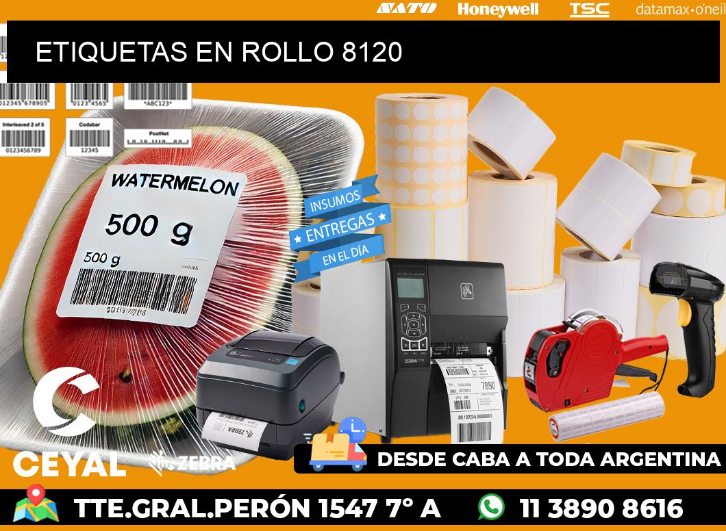 ETIQUETAS EN ROLLO 8120