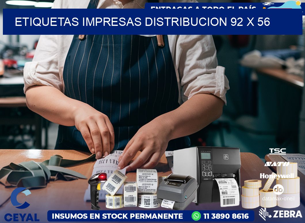 ETIQUETAS IMPRESAS DISTRIBUCION 92 x 56