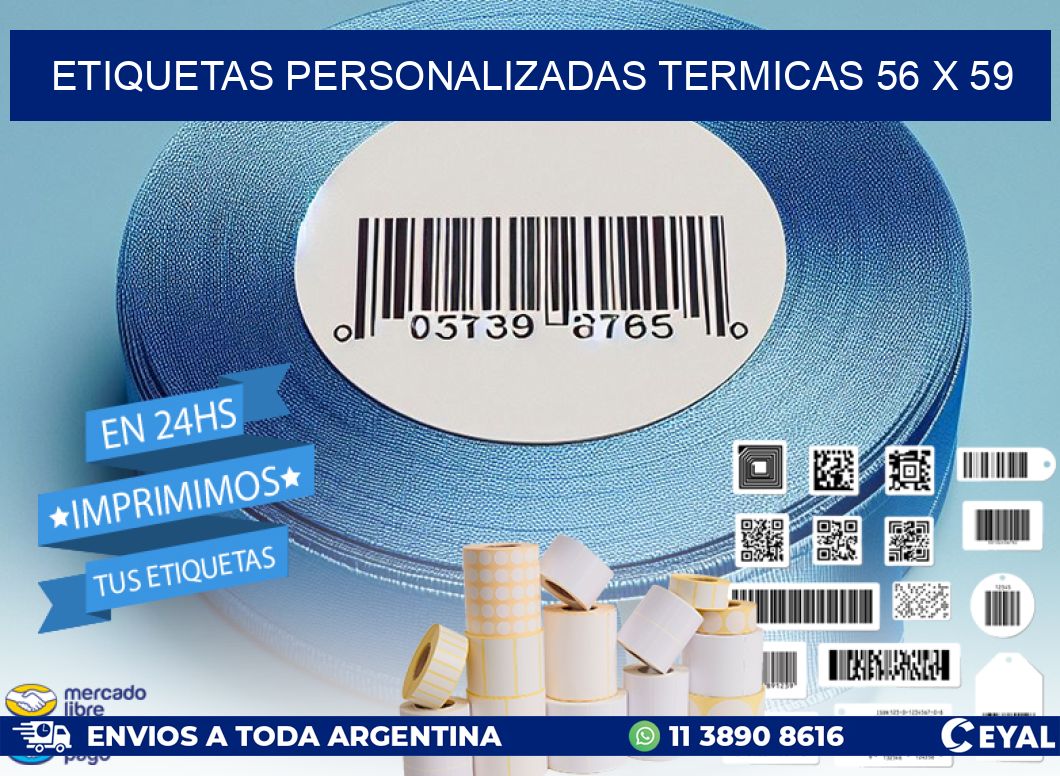 ETIQUETAS PERSONALIZADAS TERMICAS 56 x 59