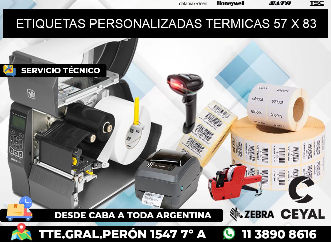 ETIQUETAS PERSONALIZADAS TERMICAS 57 x 83