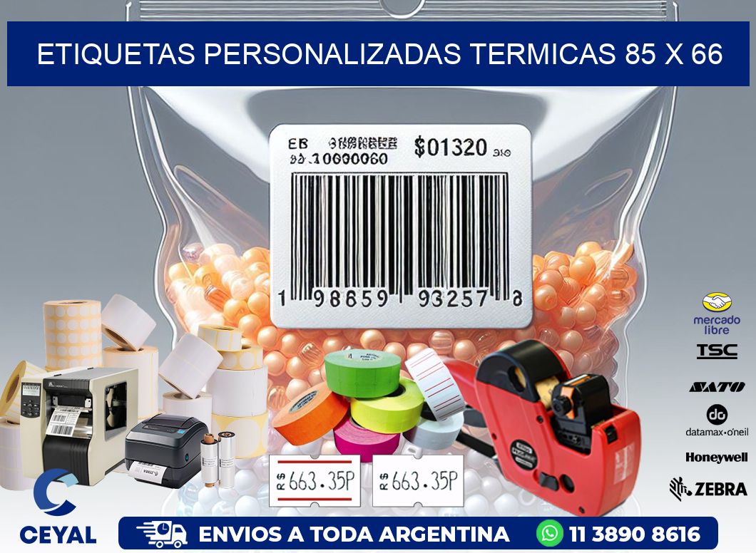 ETIQUETAS PERSONALIZADAS TERMICAS 85 x 66