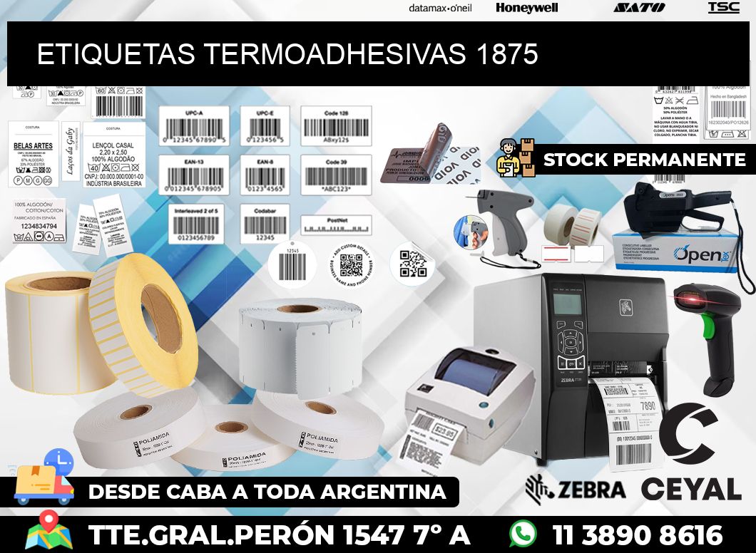 ETIQUETAS TERMOADHESIVAS 1875