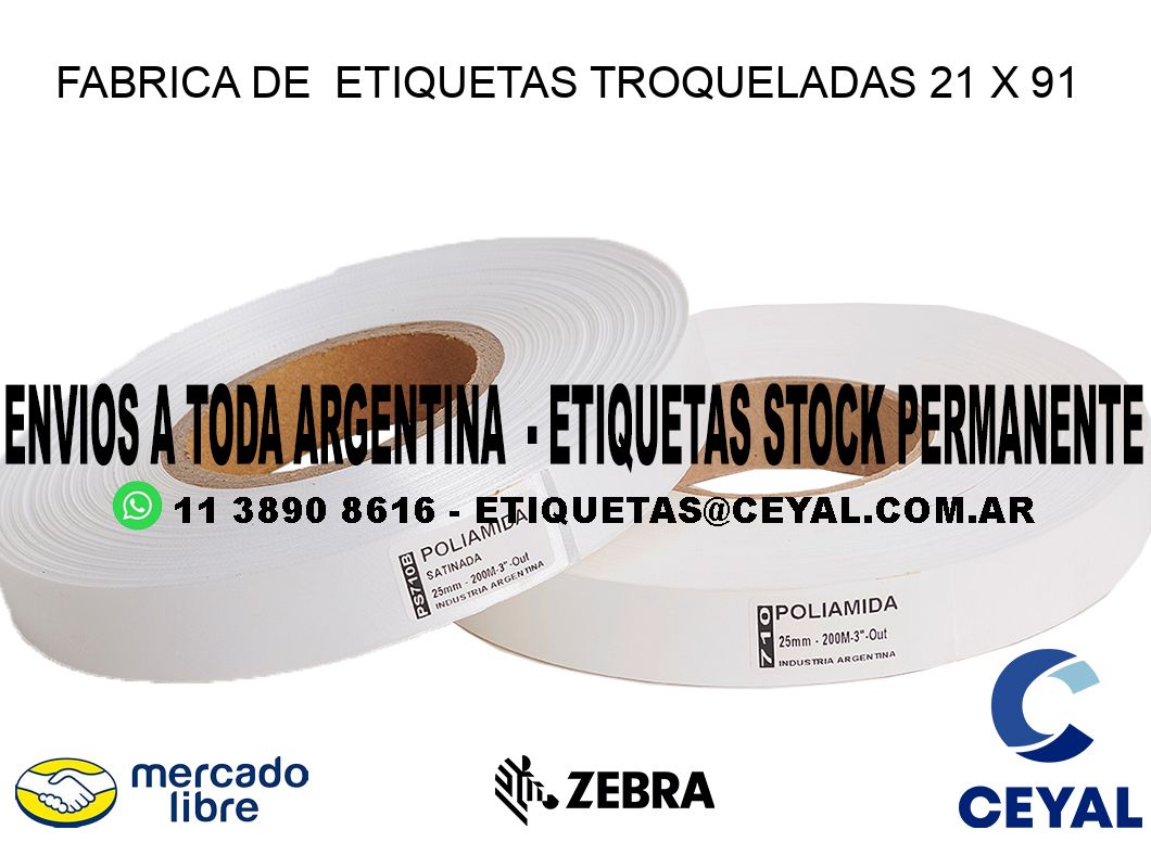 FABRICA DE ETIQUETAS TROQUELADAS 21 x 91