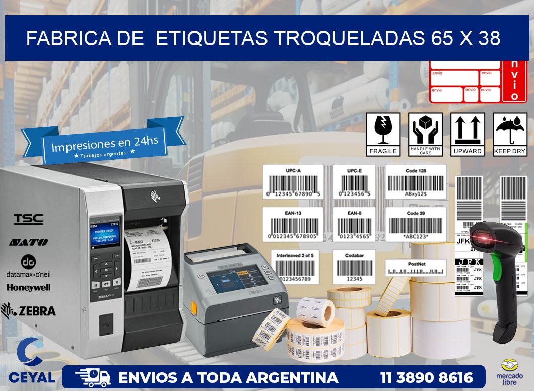 FABRICA DE  ETIQUETAS TROQUELADAS 65 x 38