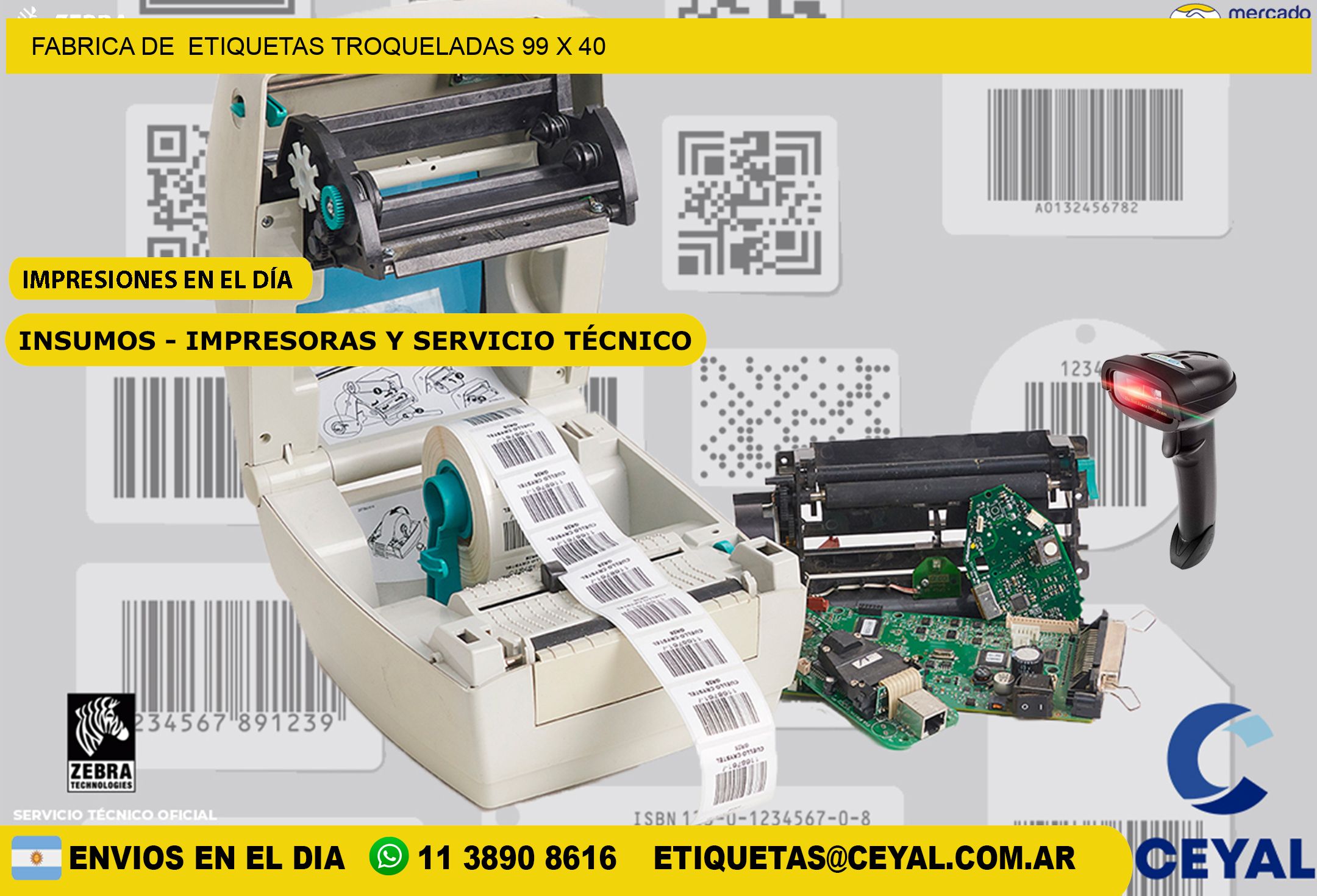 FABRICA DE  ETIQUETAS TROQUELADAS 99 x 40