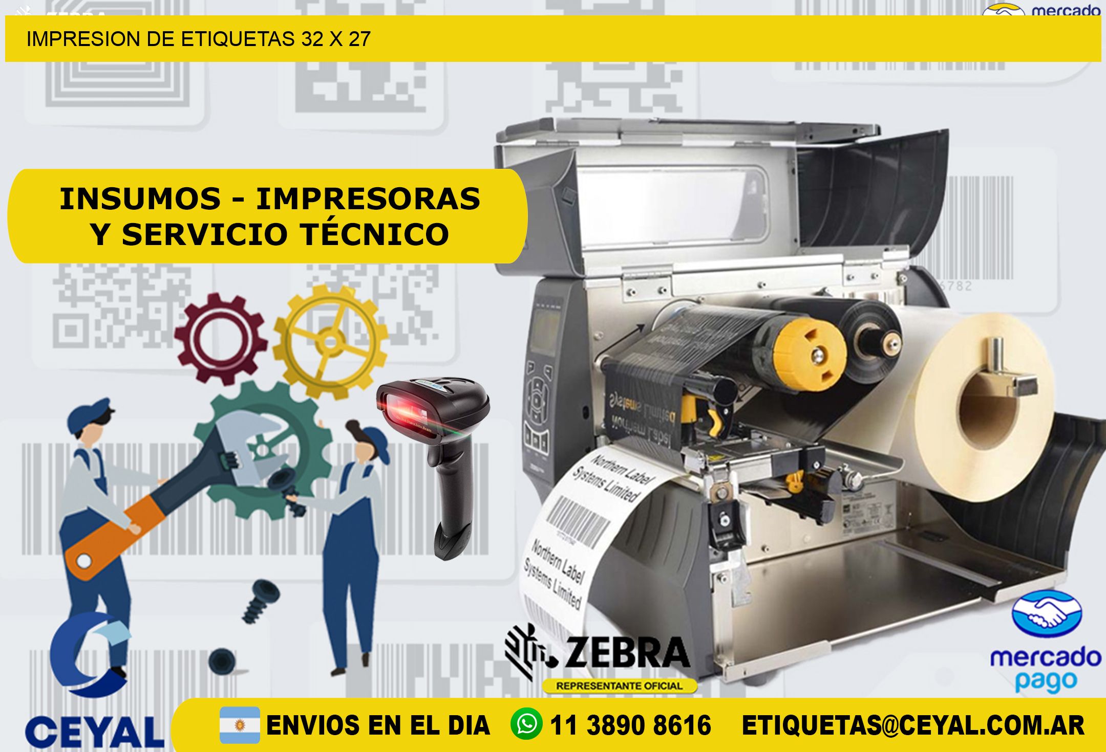 IMPRESION DE ETIQUETAS 32 x 27