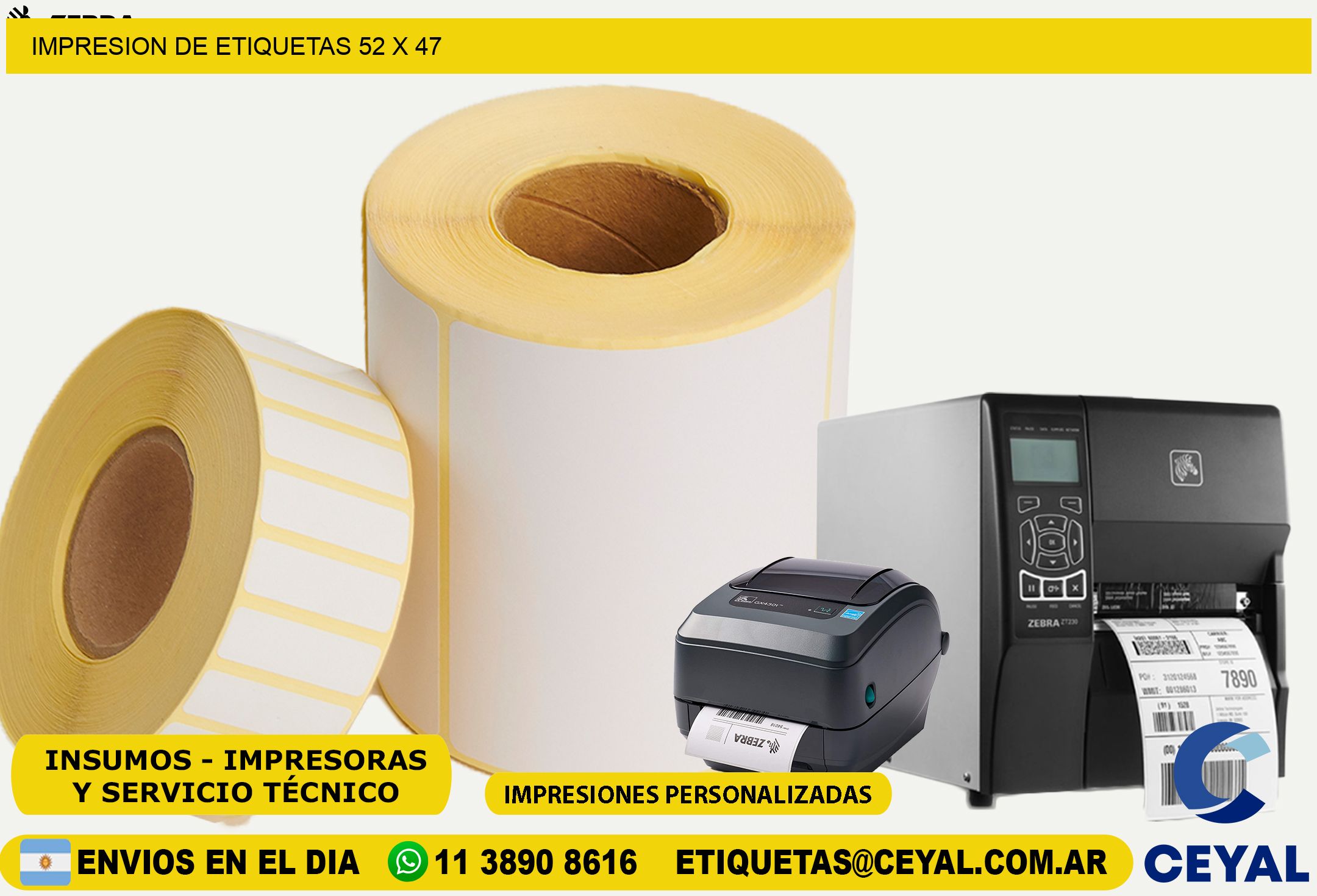 IMPRESION DE ETIQUETAS 52 x 47