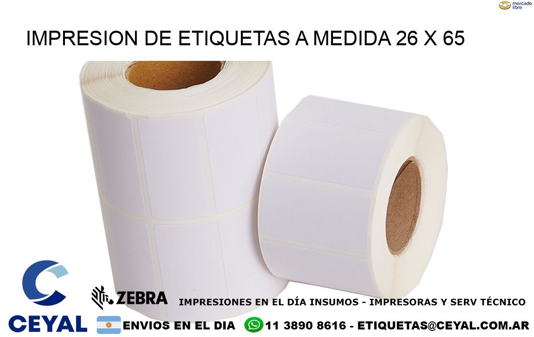 IMPRESION DE ETIQUETAS A MEDIDA 26 x 65