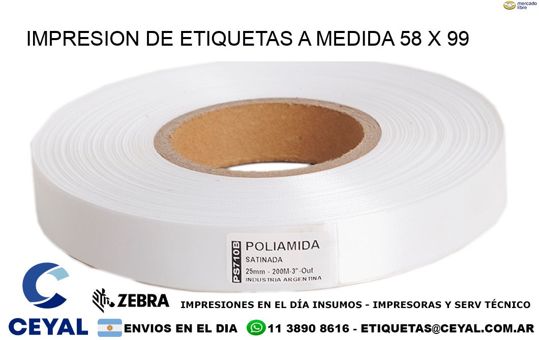 IMPRESION DE ETIQUETAS A MEDIDA 58 x 99