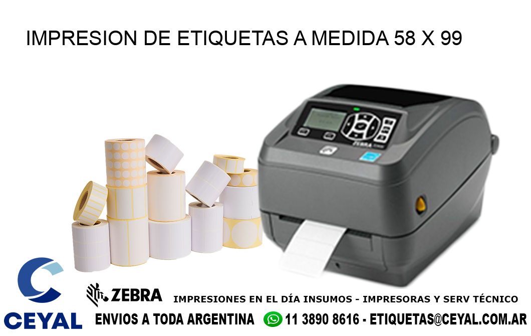 IMPRESION DE ETIQUETAS A MEDIDA 58 x 99