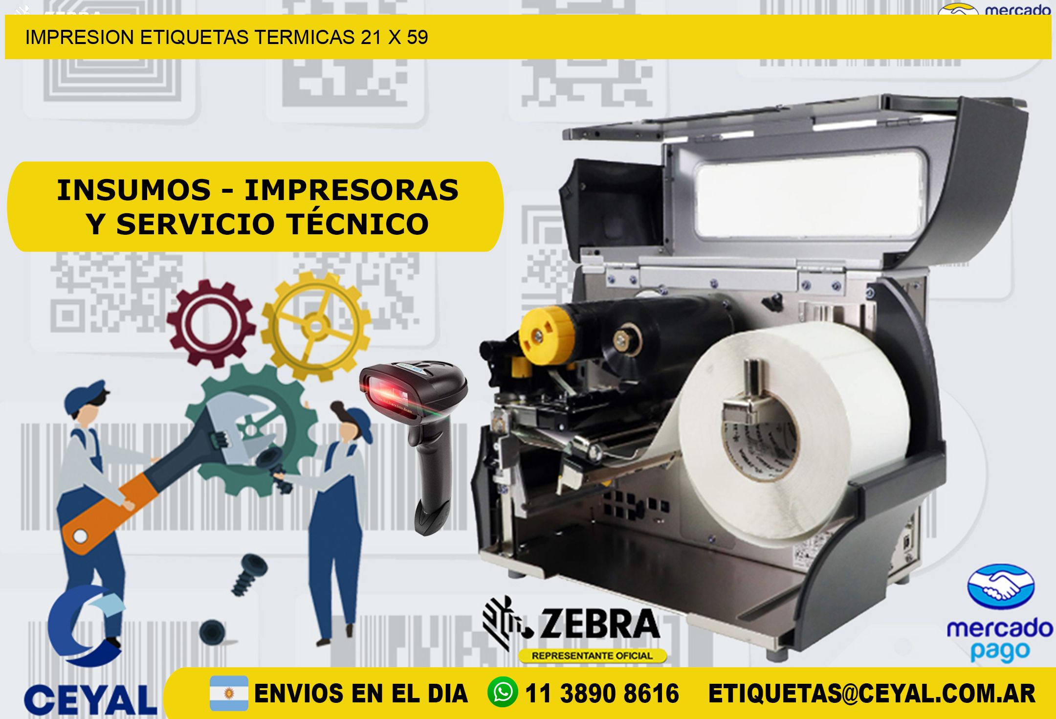 IMPRESION ETIQUETAS TERMICAS 21 x 59
