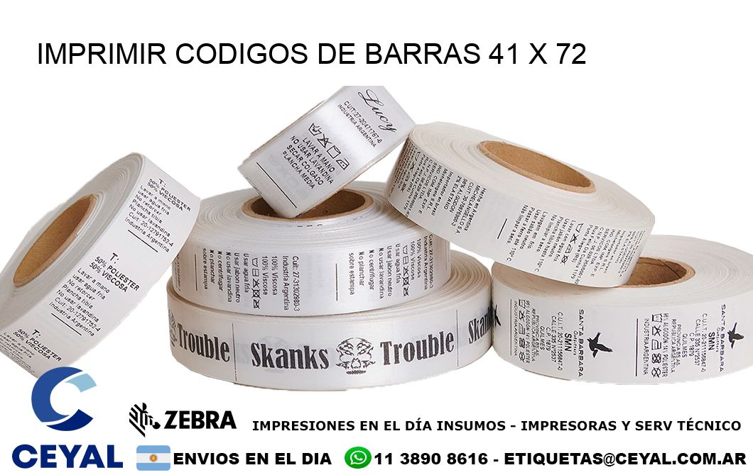 IMPRIMIR CODIGOS DE BARRAS 41 x 72