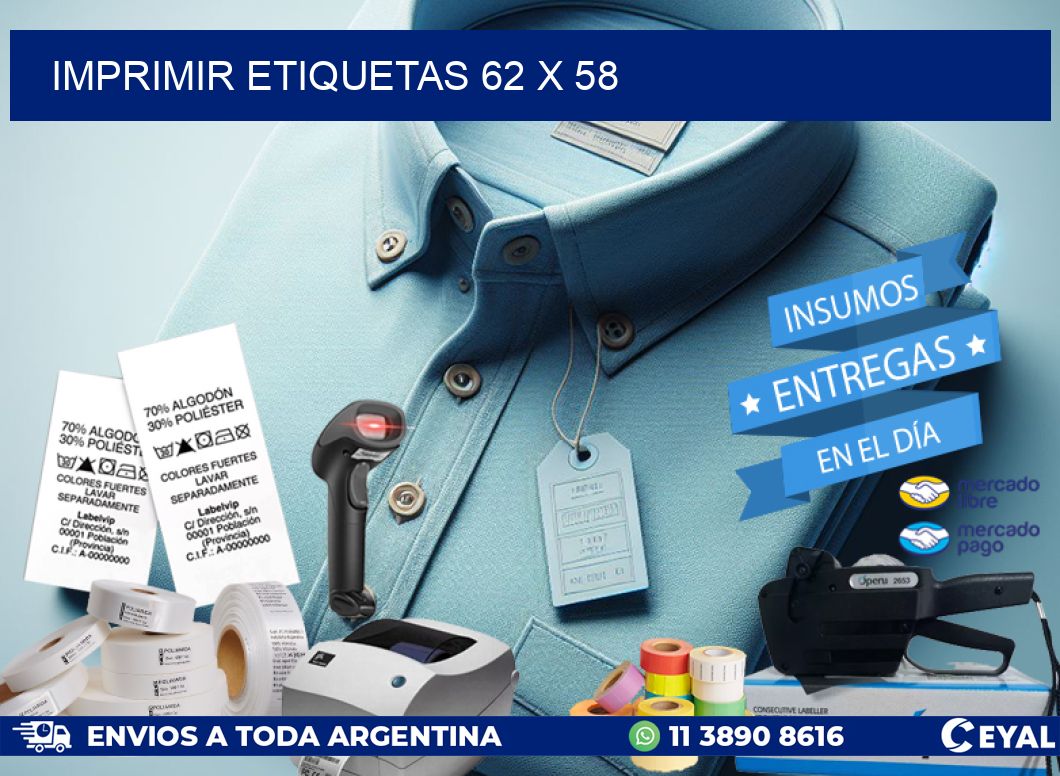 IMPRIMIR ETIQUETAS 62 x 58