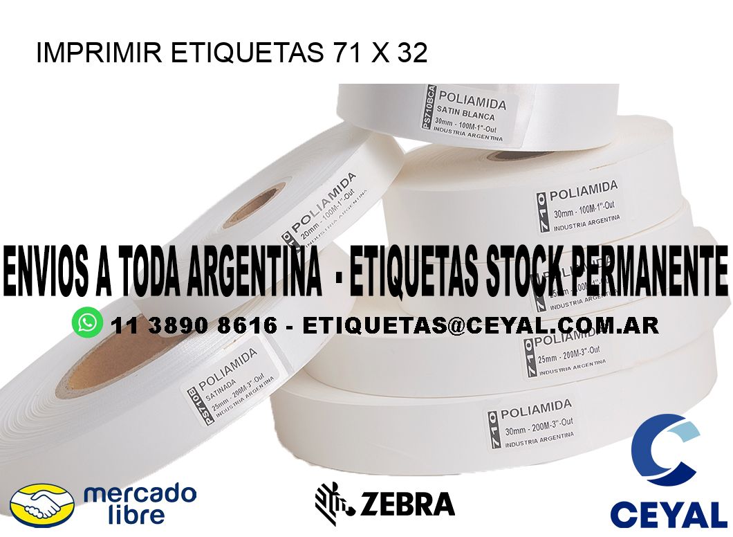 IMPRIMIR ETIQUETAS 71 x 32