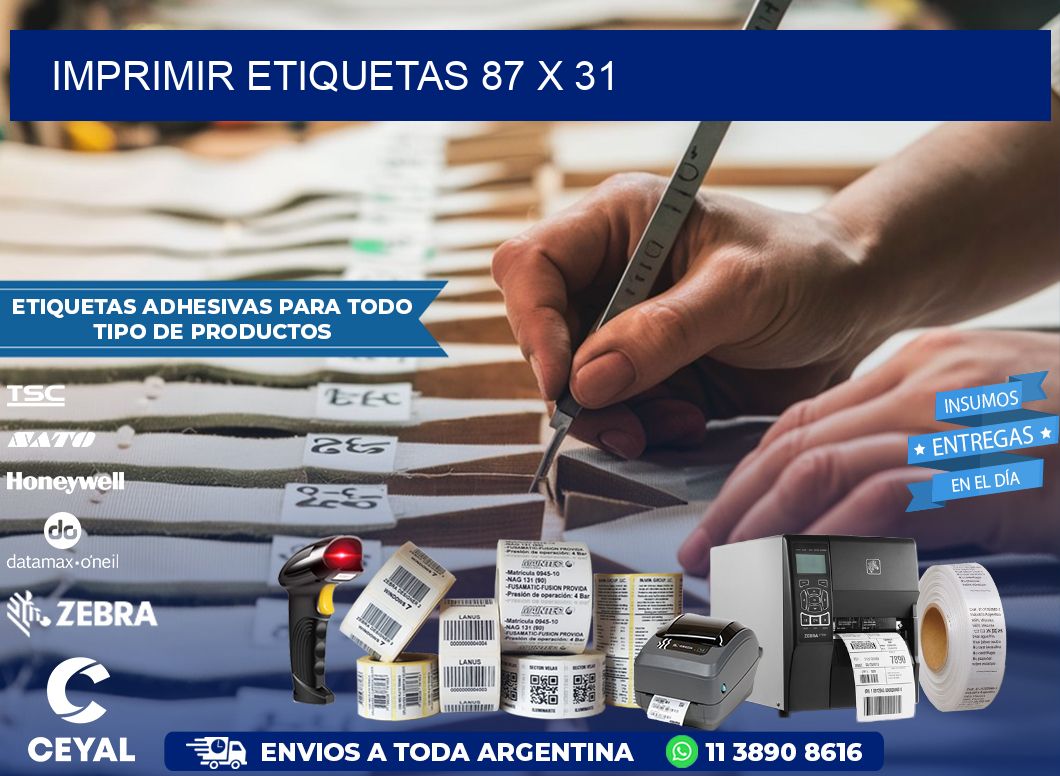 IMPRIMIR ETIQUETAS 87 x 31