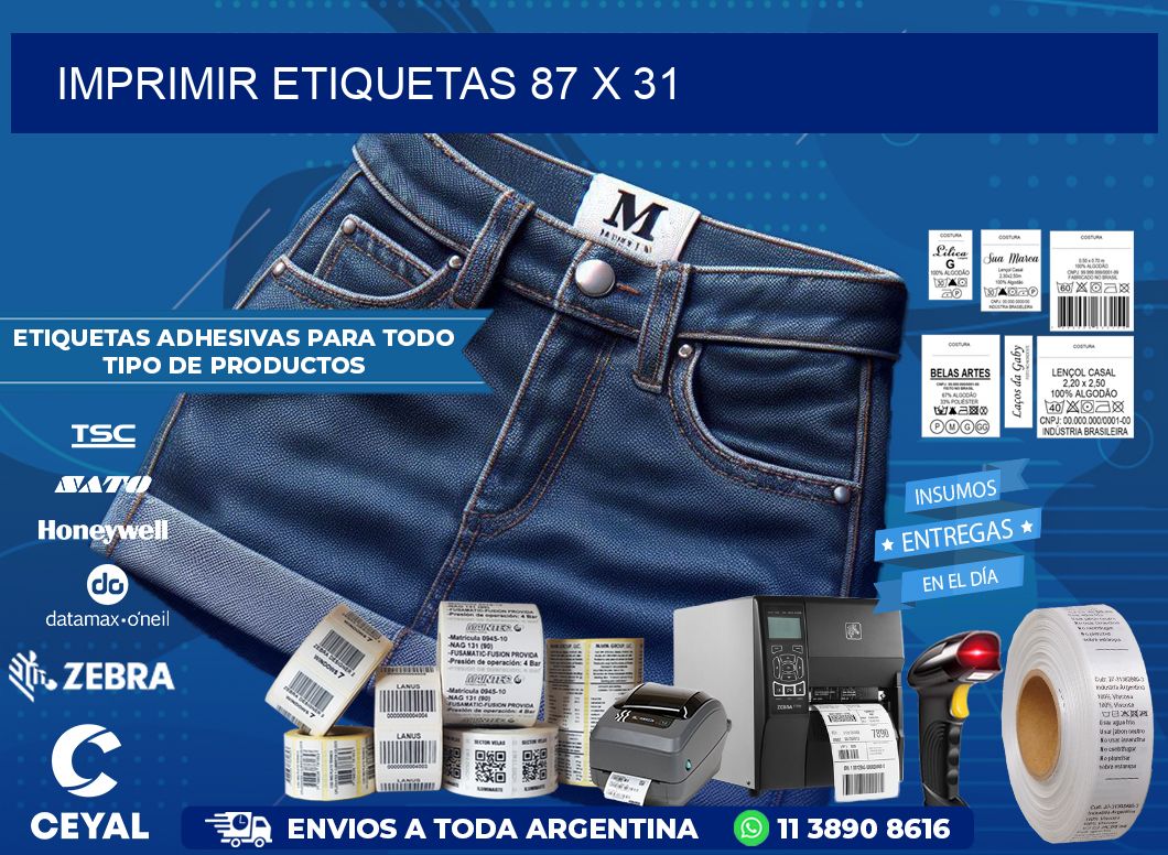 IMPRIMIR ETIQUETAS 87 x 31