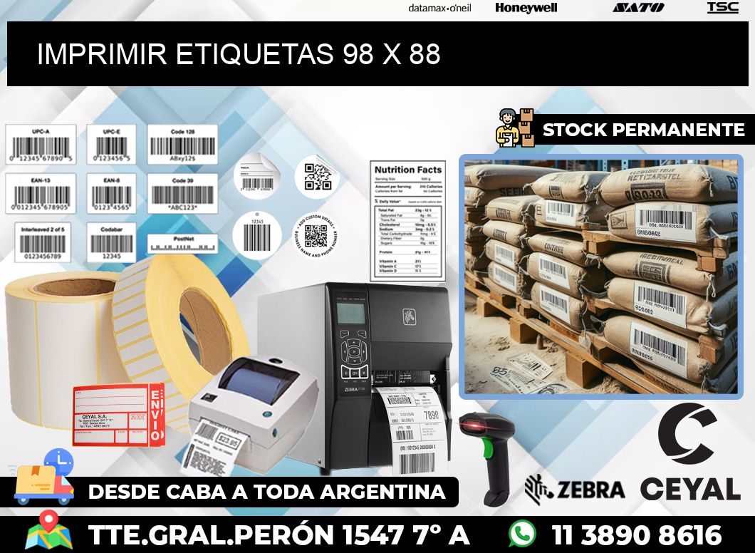 IMPRIMIR ETIQUETAS 98 x 88
