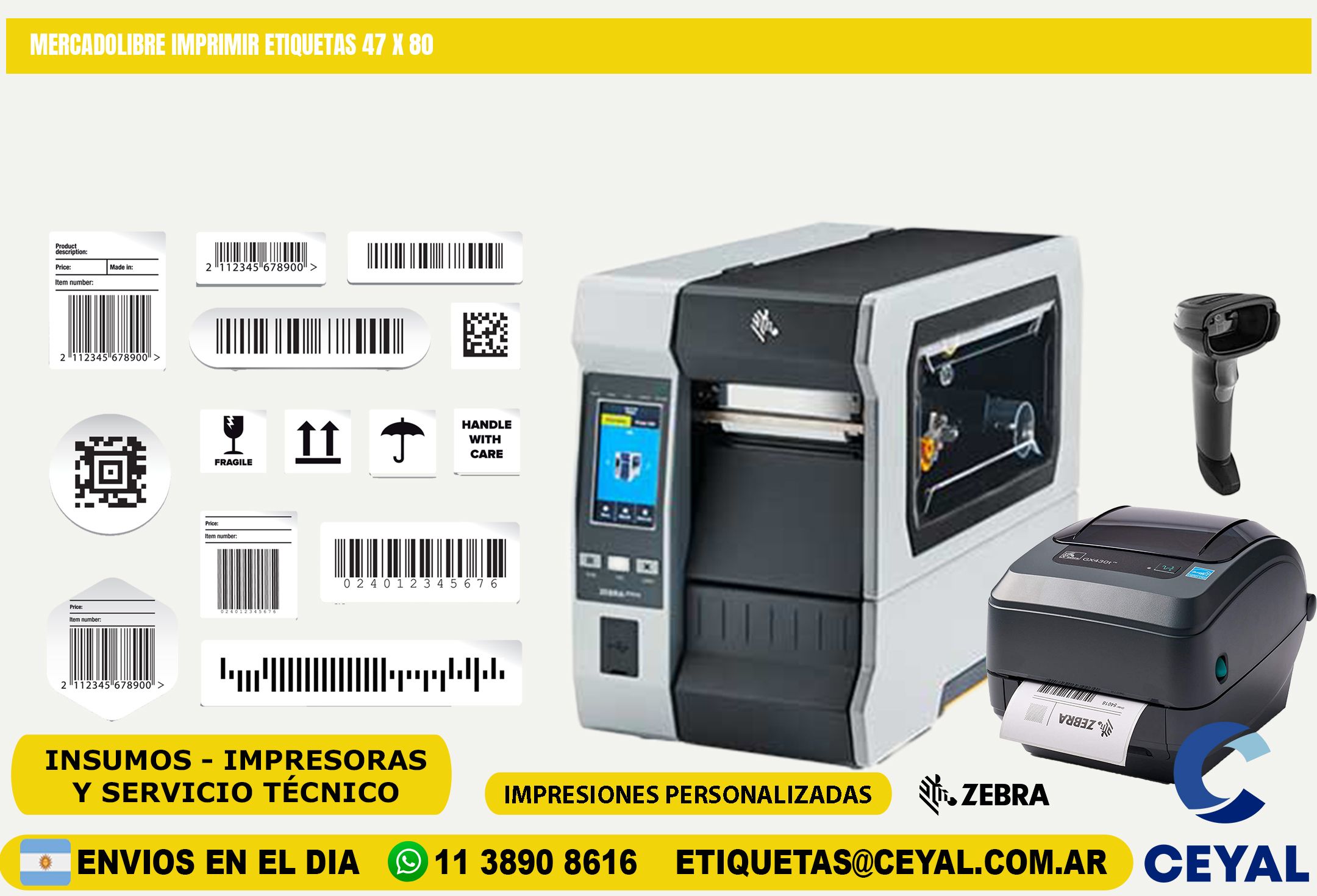 MERCADOLIBRE IMPRIMIR ETIQUETAS 47 x 80