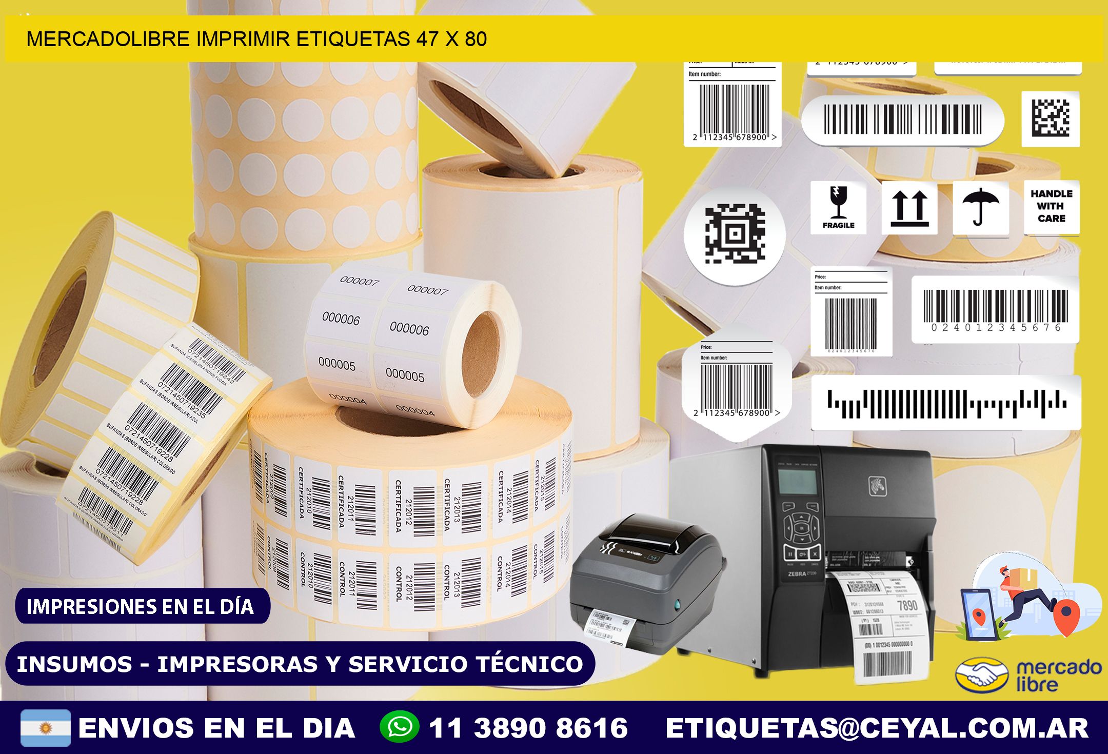 MERCADOLIBRE IMPRIMIR ETIQUETAS 47 x 80