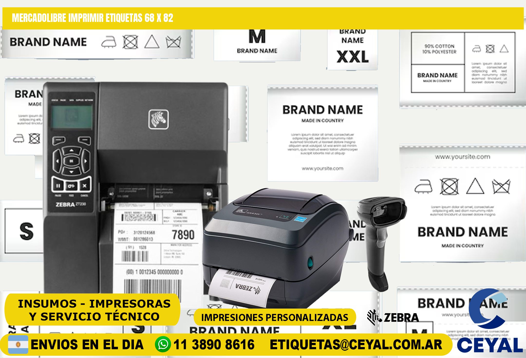 MERCADOLIBRE IMPRIMIR ETIQUETAS 68 x 82