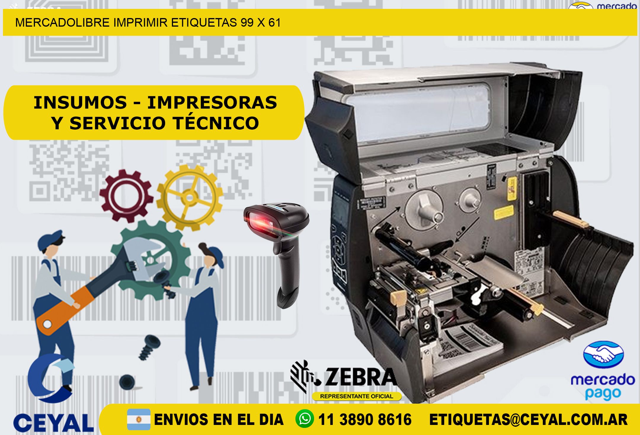 MERCADOLIBRE IMPRIMIR ETIQUETAS 99 x 61