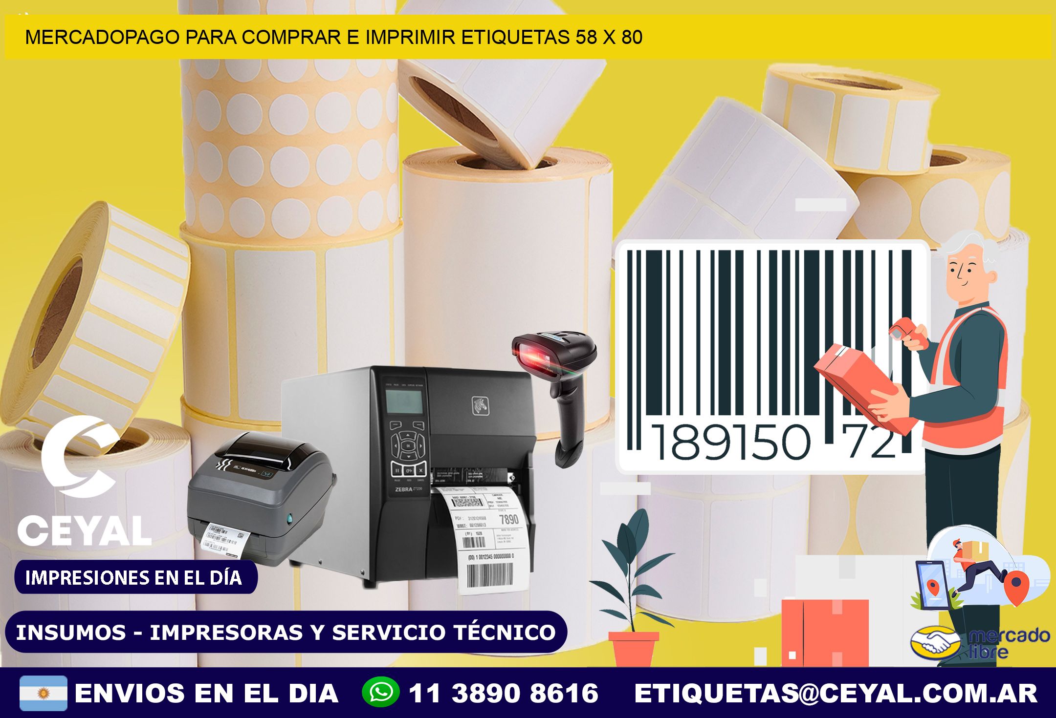 MERCADOPAGO PARA COMPRAR E IMPRIMIR ETIQUETAS 58 x 80