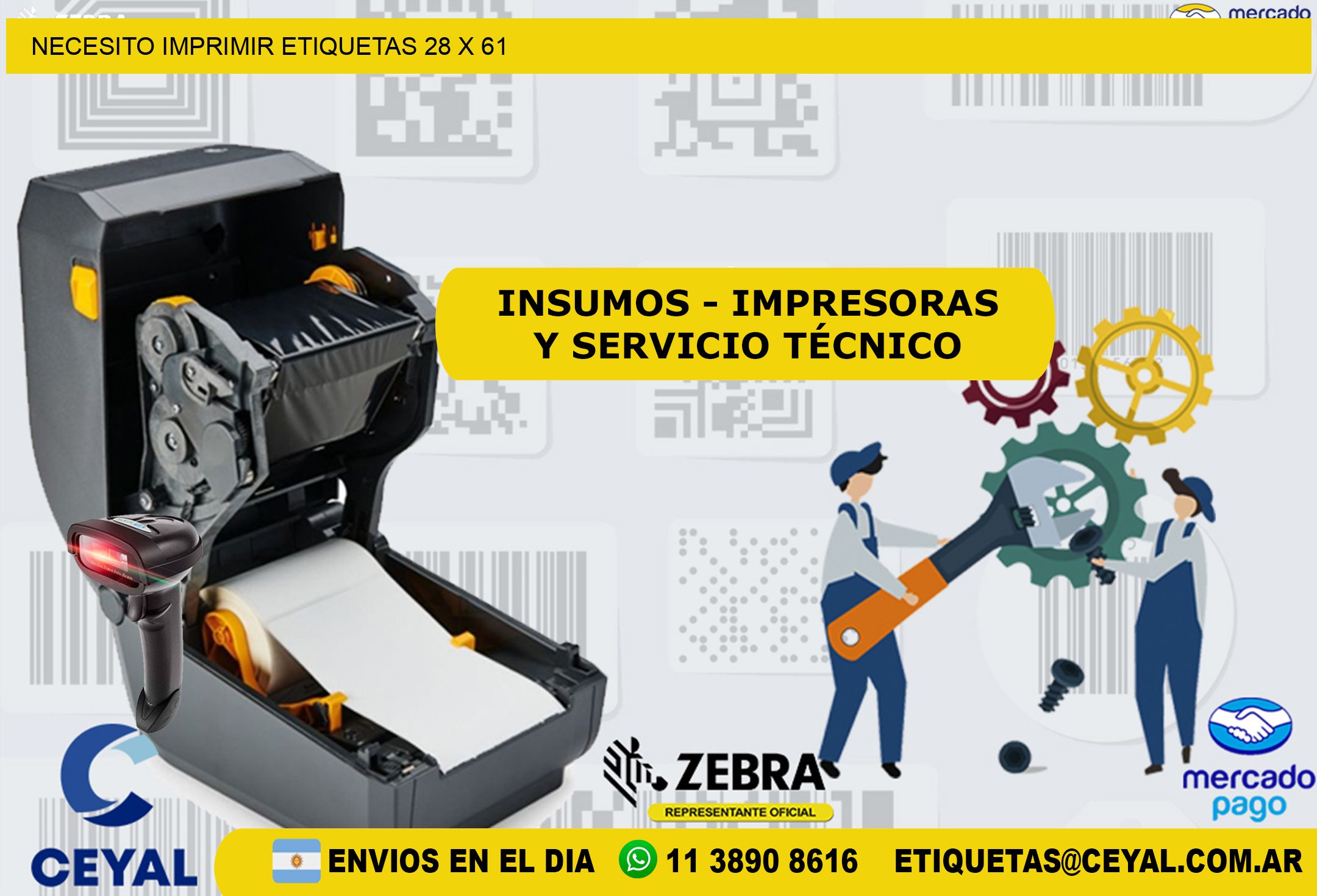 NECESITO IMPRIMIR ETIQUETAS 28 x 61