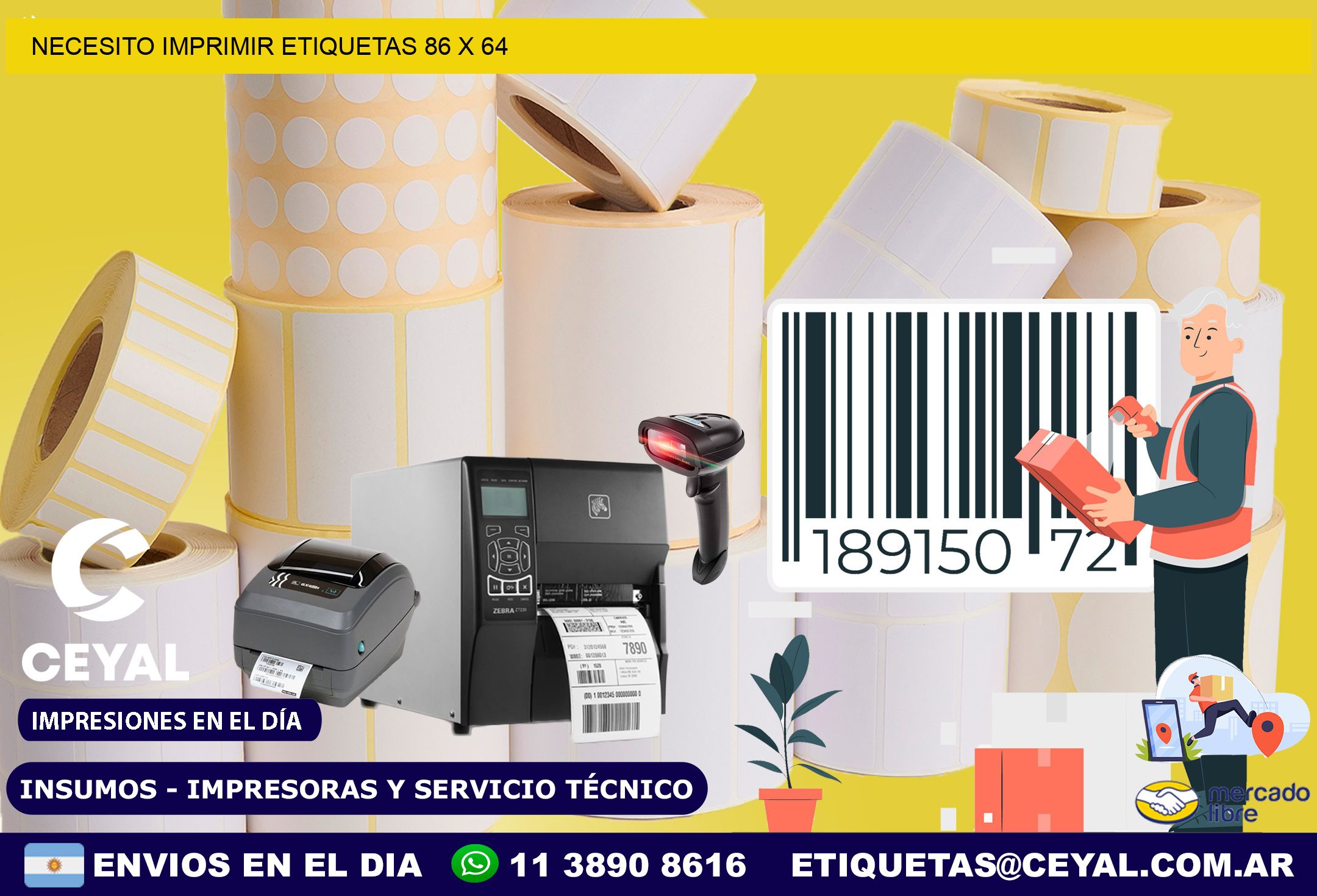 NECESITO IMPRIMIR ETIQUETAS 86 x 64