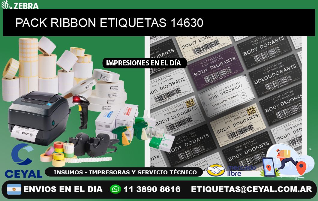 PACK RIBBON ETIQUETAS 14630