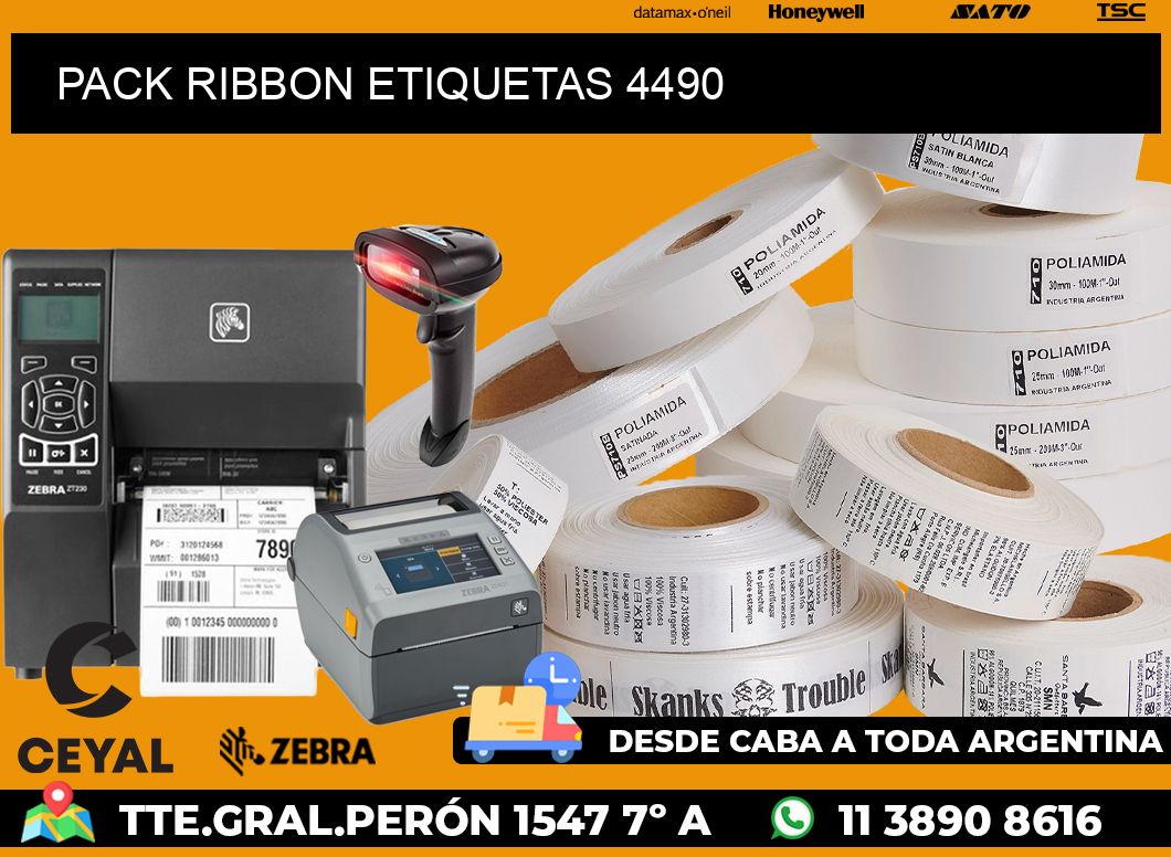 PACK RIBBON ETIQUETAS 4490