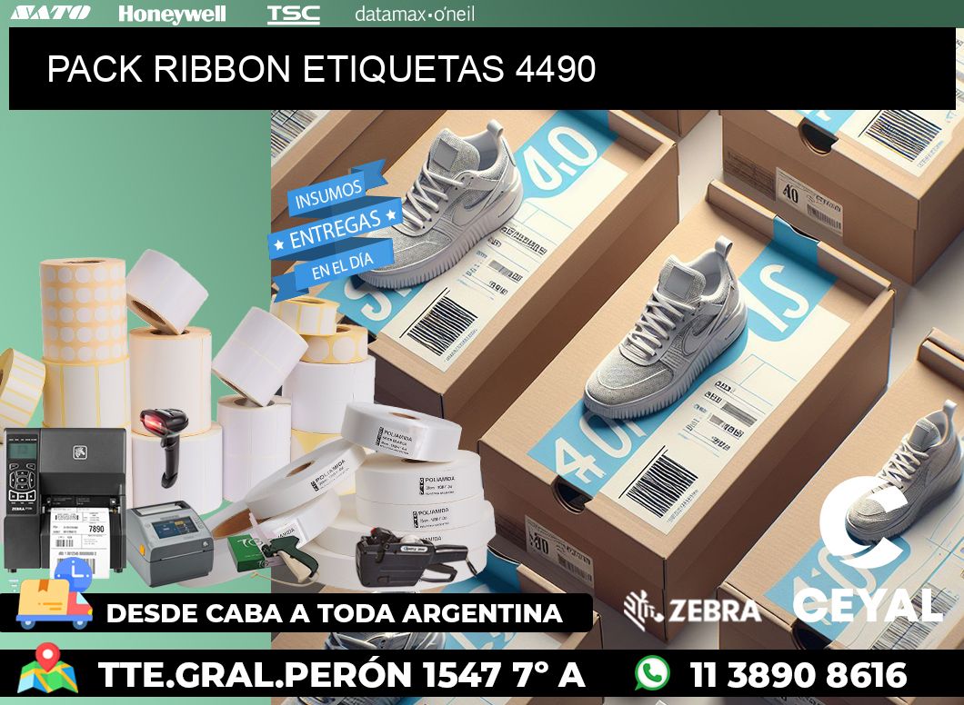 PACK RIBBON ETIQUETAS 4490