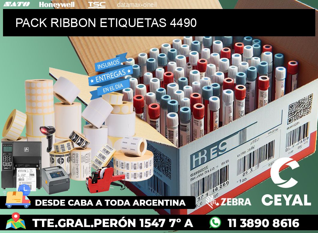 PACK RIBBON ETIQUETAS 4490