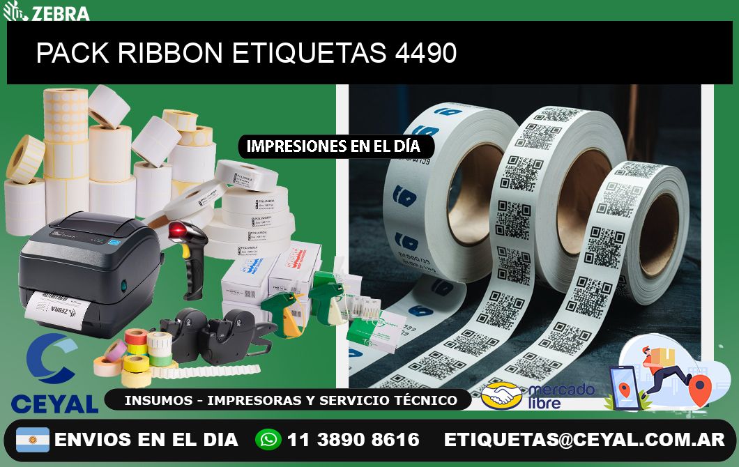 PACK RIBBON ETIQUETAS 4490