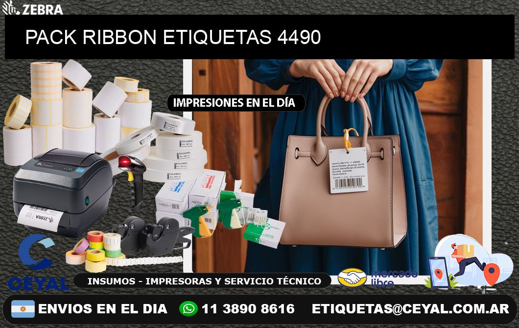 PACK RIBBON ETIQUETAS 4490