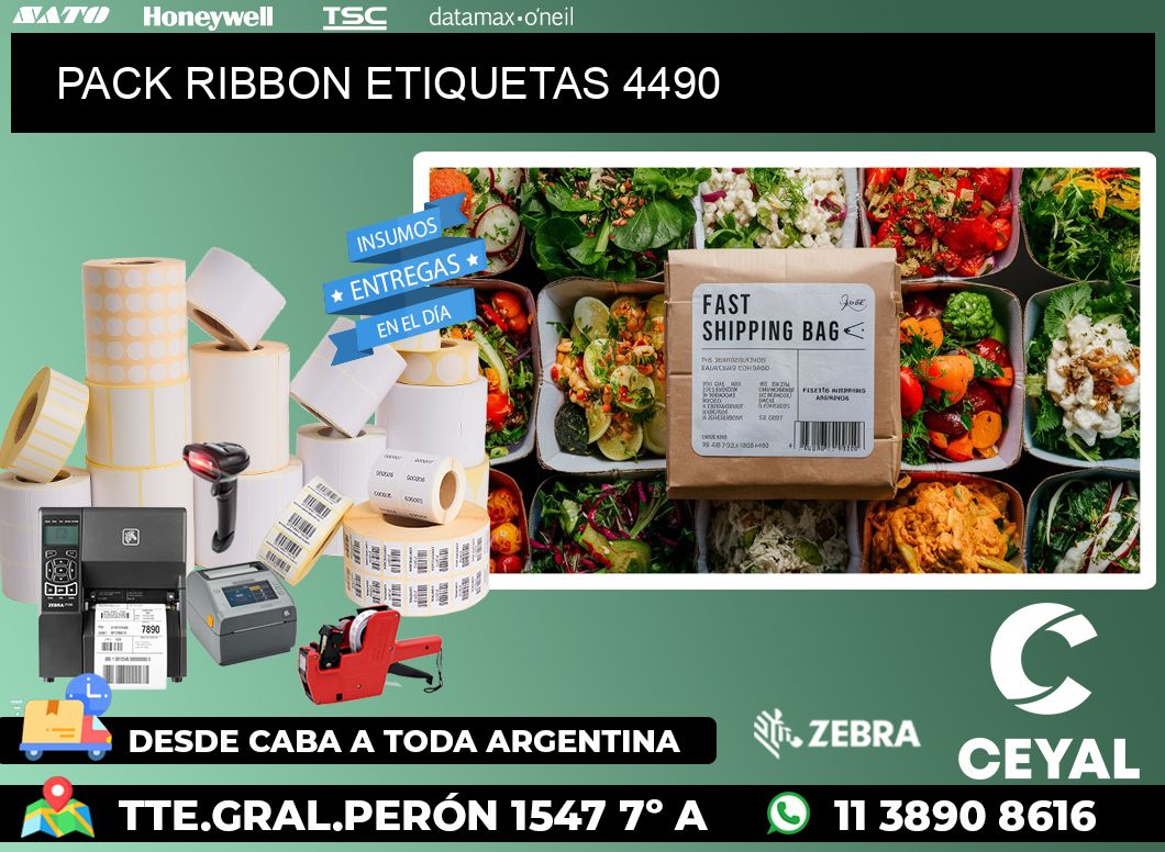 PACK RIBBON ETIQUETAS 4490